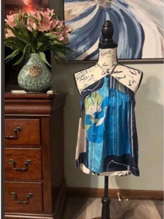 Ramy Brook Tops - Ramy Brook Eunice Floral Satin Halter Large